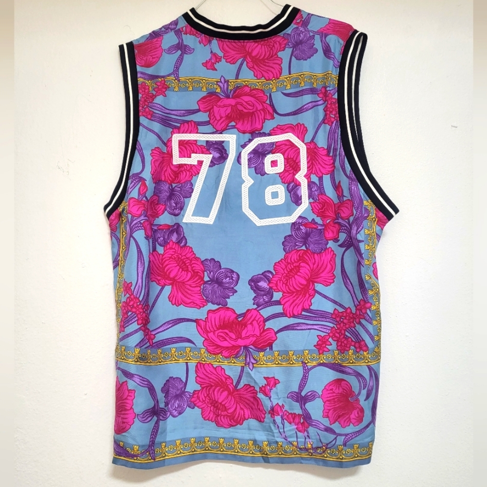 Rare Versace ACID BOUQUET Silk printed Men's Jersey Size 44 - Picture 6 of 11